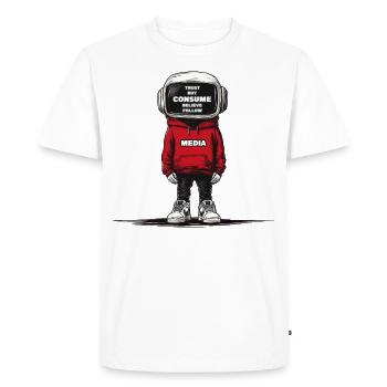 T Shirt Design Media - Men's Premium Organic T-Shirt - white - Front - Nico (187cm)