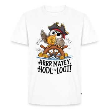 Hodl The Loot! - Men's Premium Organic T-Shirt - white - Front - Nico (187cm)