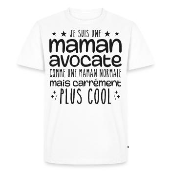 maman avocate - maman normale cadeau humour mère - T-shirt Premium bio Homme - blanc - Devant - Nico (187cm)