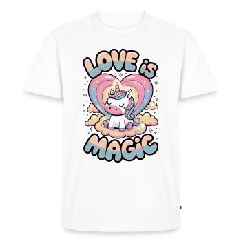 Love Is Magic - Men's Premium Organic T-Shirt - white - Front - Nico (187cm)