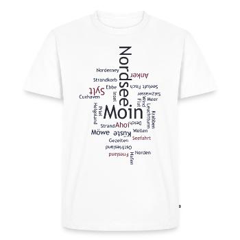 North Sea Word Cloud – Maritime Design - Men's Premium Organic T-Shirt - white - Front - Nico (187cm)