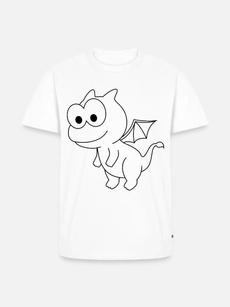 Drache Comic Tier - Männer Premium Bio T-Shirt - Weiß