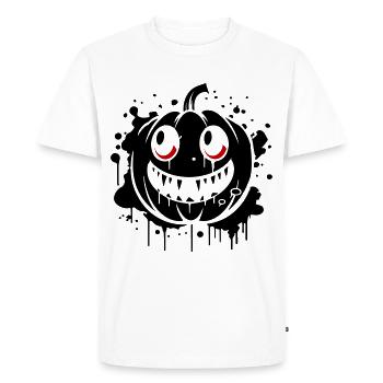 Pumpkin Creepy Halloween Theme - Men's Premium Organic T-Shirt - white - Front - Nico (187cm)