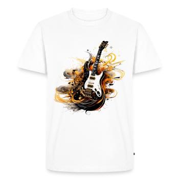 Electric Guitar Splash Guitarist Music Instrument Rock - Men's Premium Organic T-Shirt - white - Front - Nico (187cm)