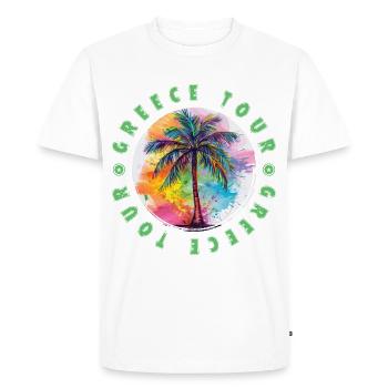 Greece Tour Holiday Plame Colorful - Men's Premium Organic T-Shirt - white - Front - Nico (187cm)
