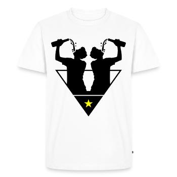 Bouteille de l’équipe Drinker - T-shirt Premium bio Homme - blanc - Devant - Nico (187cm)
