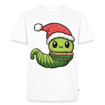 Worm Christmas Comic - Men's Premium Organic T-Shirt - white - Front - Nico (187cm)