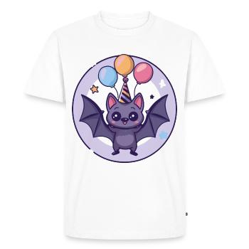 Bande dessinée d’anniversaire de chauve-souris - T-shirt Premium bio Homme - blanc - Devant - Nico (187cm)