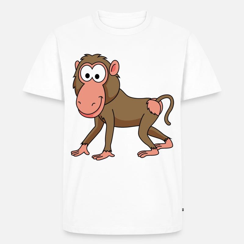 Monkey affe comic - Männer Premium Bio T-Shirt - Weiß