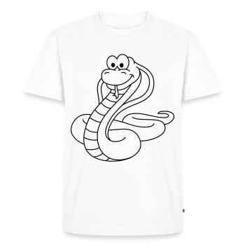 Serpent Cobra Comic Animal - T-shirt Premium bio Homme - blanc - Devant - Nico (187cm)