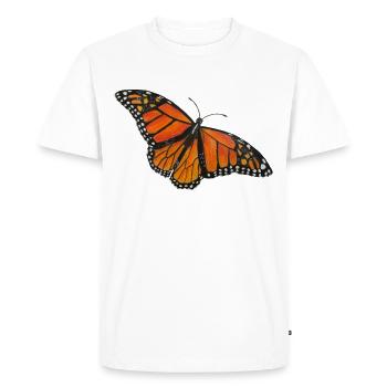 Papillon Monarque Papillon Entomologiste Errant Fold - T-shirt Premium bio Homme - blanc - Devant - Nico (187cm)