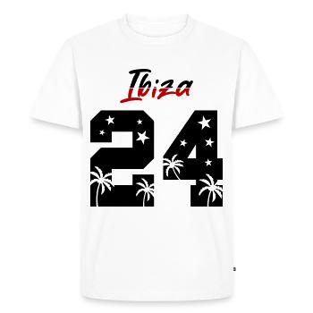 Ibiza 24 - Men's Premium Organic T-Shirt - white - Front - Nico (187cm)