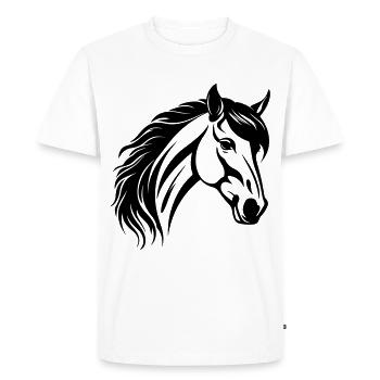 Horse Head - Men's Premium Organic T-Shirt - white - Front - Nico (187cm)