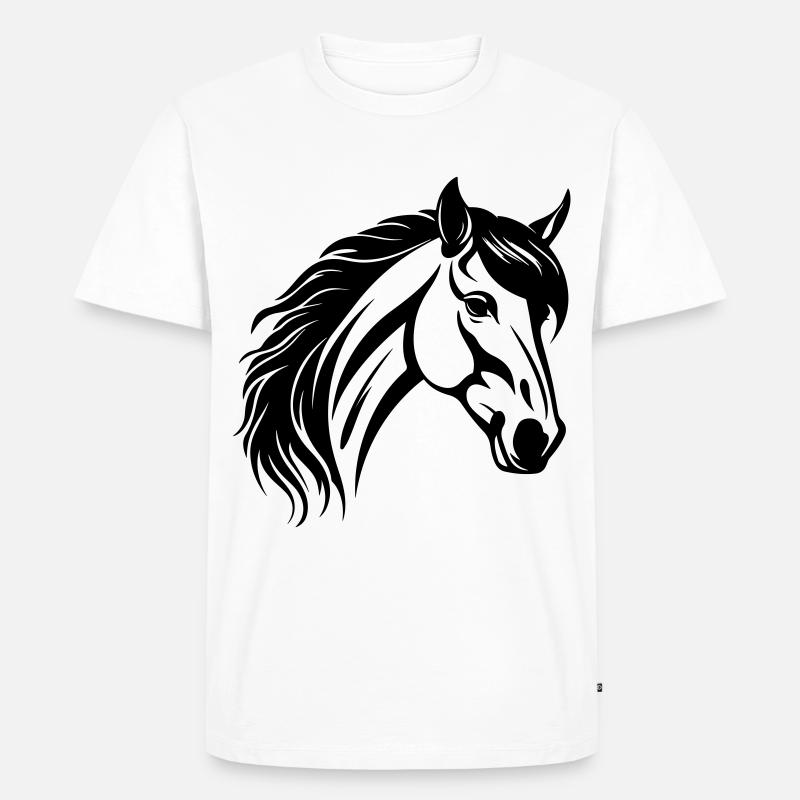 Pferd Kopf - Männer Premium Bio T-Shirt - Weiß
