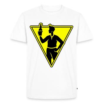 Boire de la bière - T-shirt Premium bio Homme - blanc - Devant - Nico (187cm)