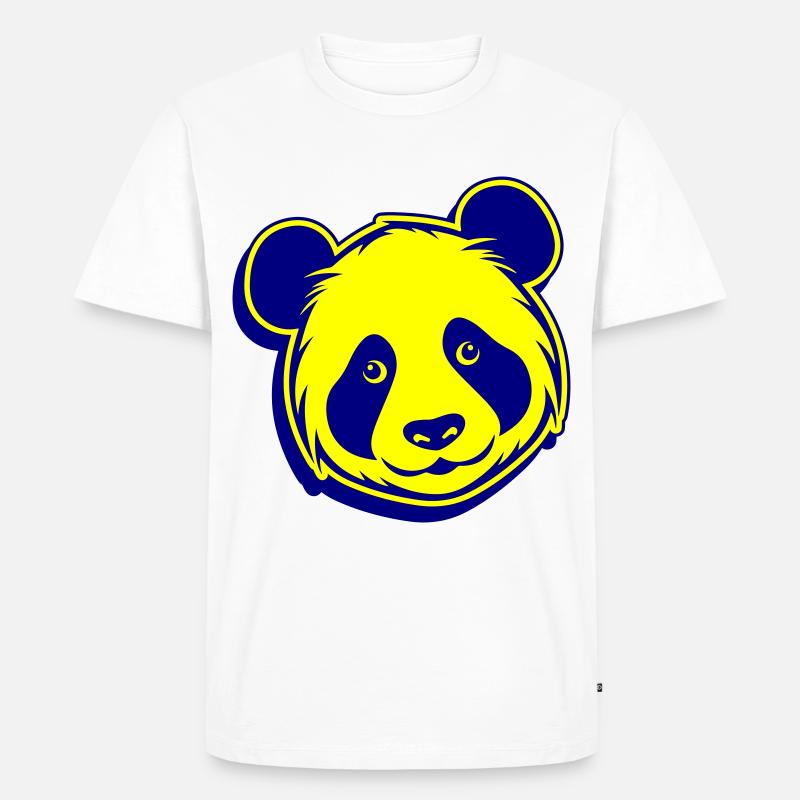 Panda Kopf - Männer Premium Bio T-Shirt - Weiß