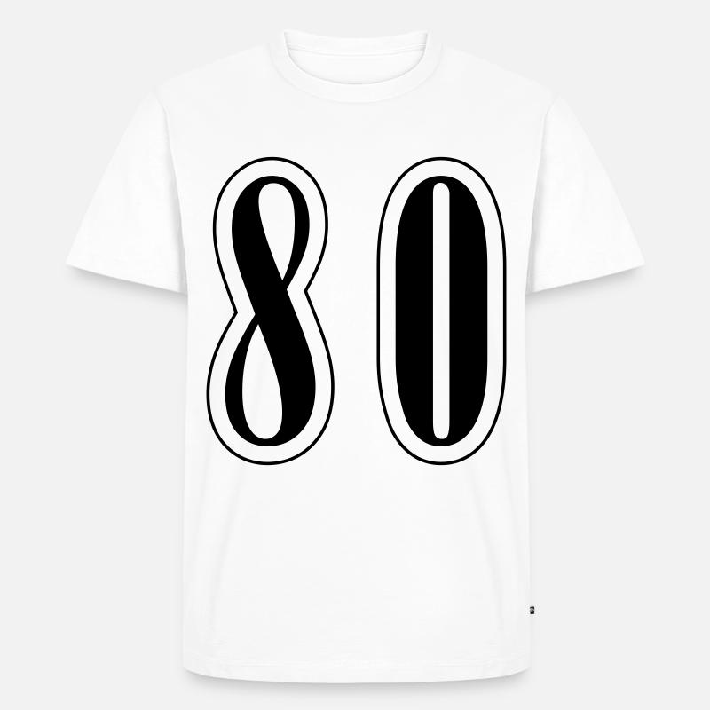 80 Zahl Symbol - Männer Premium Bio T-Shirt - Weiß