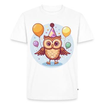Owl Birthday Baby - Men's Premium Organic T-Shirt - white - Front - Nico (187cm)