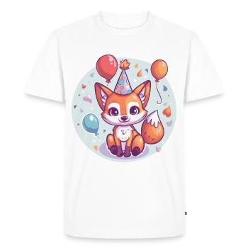 Fox Birthday Baby - Men's Premium Organic T-Shirt - white - Front - Nico (187cm)