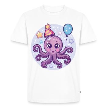 Poulpe Anniversaire Bébé - T-shirt Premium bio Homme - blanc - Devant - Nico (187cm)