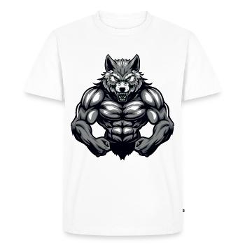 Musculation Muscles Loup - T-shirt Premium bio Homme - blanc - Devant - Nico (187cm)