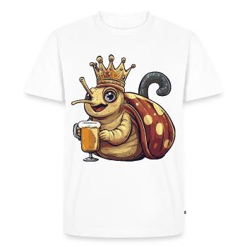 Bière d’escargot drôle - T-shirt Premium bio Homme - blanc - Devant - Nico (187cm)