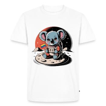 Astronaut koala with rainbow flag in space - Men's Premium Organic T-Shirt - white - Front - Nico (187cm)