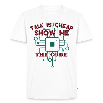 Funny Coder Quote Programming Programmer - Men's Premium Organic T-Shirt - white - Front - Nico (187cm)