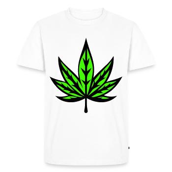 Feuille de chanvre Chanvre Symbole Cannabis Cannabis - T-shirt Premium bio Homme - blanc - Devant - Nico (187cm)