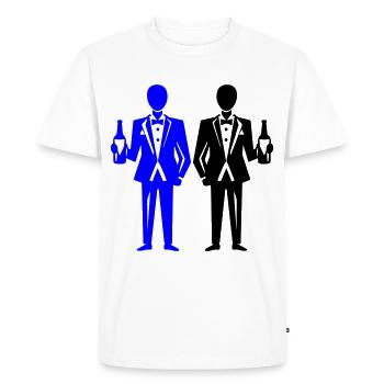 Marié Fête Mariage Célibataire - T-shirt Premium bio Homme - blanc - Devant - Nico (187cm)
