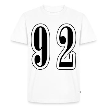 92 Symbole numérique - T-shirt Premium bio Homme - blanc - Devant - Nico (187cm)