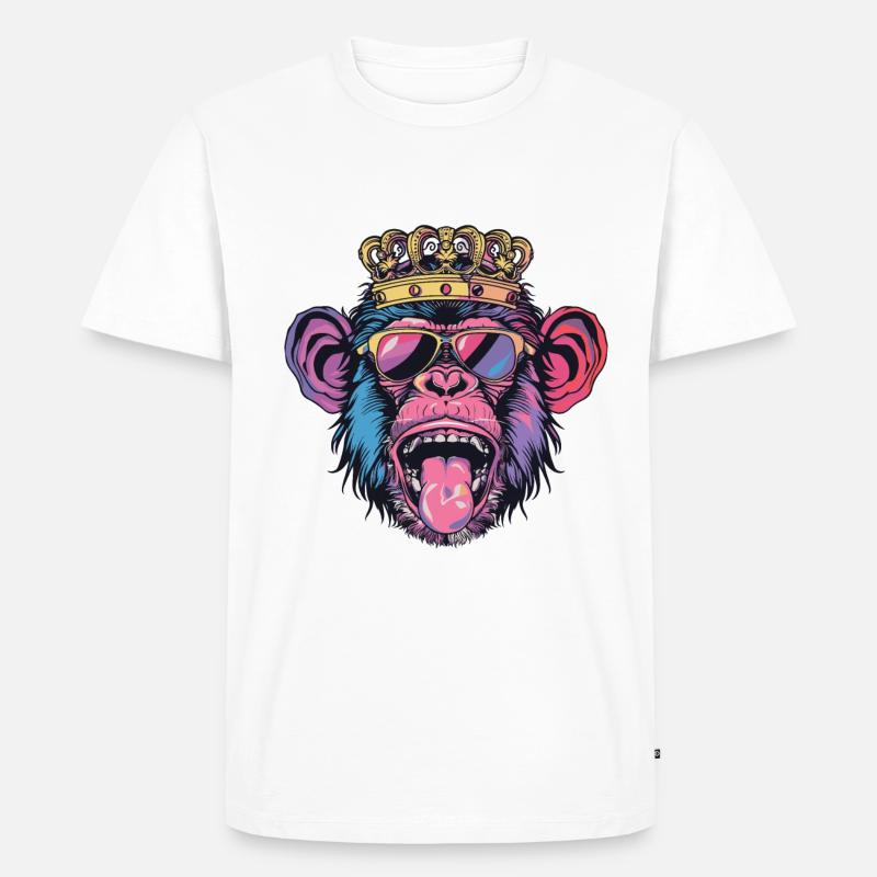 Affe Comic Lustig Party - Männer Premium Bio T-Shirt - Weiß
