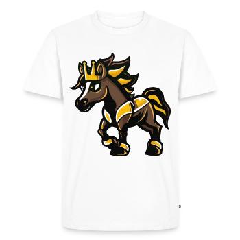 Couronne de bande dessinée de cheval - T-shirt Premium bio Homme - blanc - Devant - Nico (187cm)