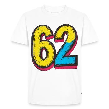 62 Symbole numérique - T-shirt Premium bio Homme - blanc - Devant - Nico (187cm)