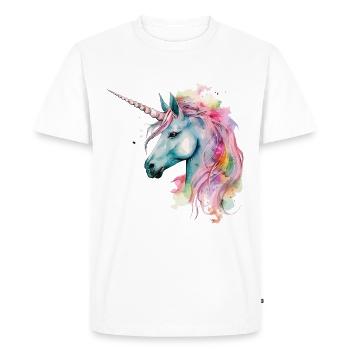 Licorne Magie Fantaisie Fable Couleurs Colorées Art - T-shirt Premium bio Homme - blanc - Devant - Nico (187cm)