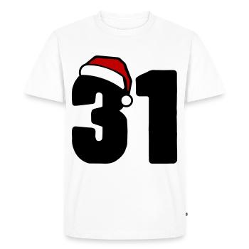 31 Numéro Noël - T-shirt Premium bio Homme - blanc - Devant - Nico (187cm)