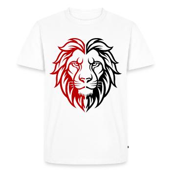 Tête de lion - T-shirt Premium bio Homme - blanc - Devant - Nico (187cm)