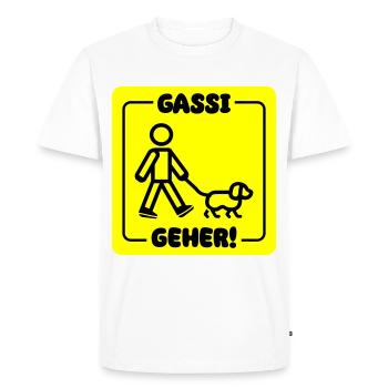 Dog walking dog - Men's Premium Organic T-Shirt - white - Front - Nico (187cm)
