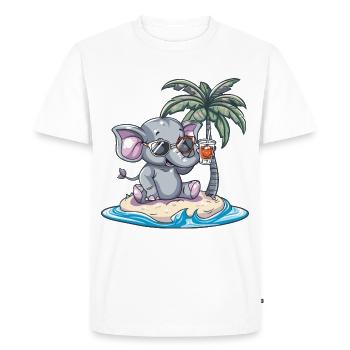 Elephant Island Summer Palm - Men's Premium Organic T-Shirt - white - Front - Nico (187cm)