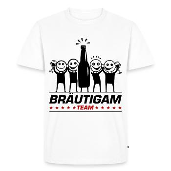 Équipe Marié Célibataire Mariage - T-shirt Premium bio Homme - blanc - Devant - Nico (187cm)