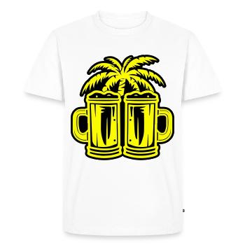 Vacances à Beer Palm Island - T-shirt Premium bio Homme - blanc - Devant - Nico (187cm)