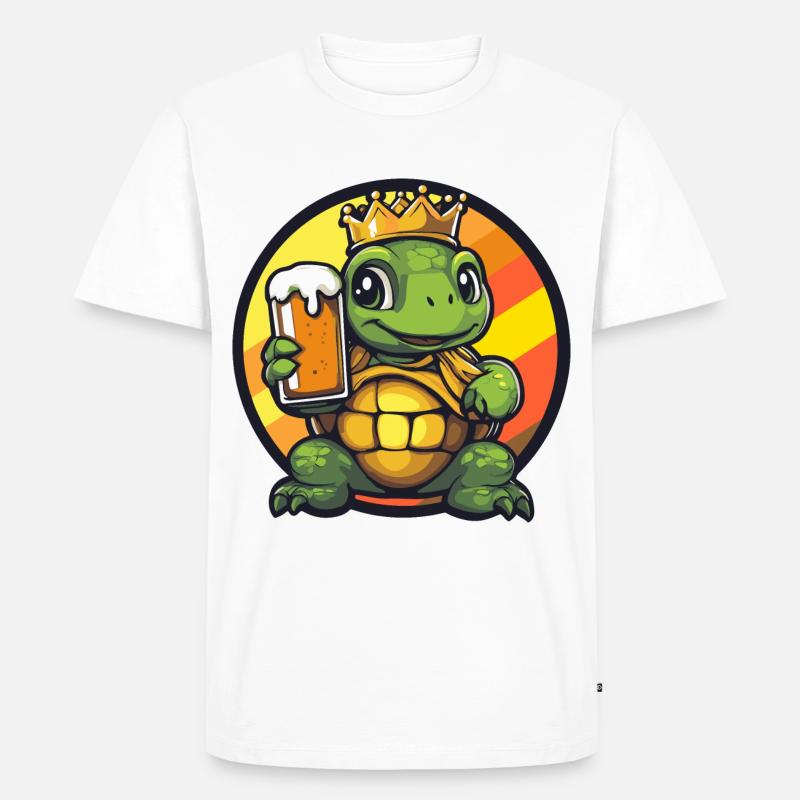 Schildkröte Bier Comic - Männer Premium Bio T-Shirt - Weiß