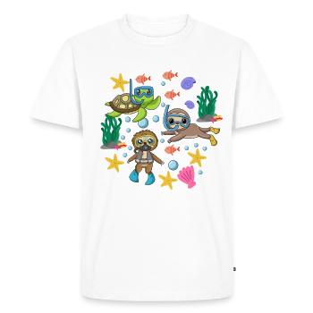 Scuba Diving Sloth Lazy Animal Diving I Gift - Men's Premium Organic T-Shirt - white - Front - Nico (187cm)