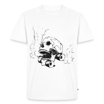 Roller Derby Skull - T-shirt Premium bio Homme - blanc - Devant - Nico (187cm)