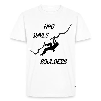 Qui ose, Rochers - T-shirt Premium bio Homme - blanc - Devant - Nico (187cm)