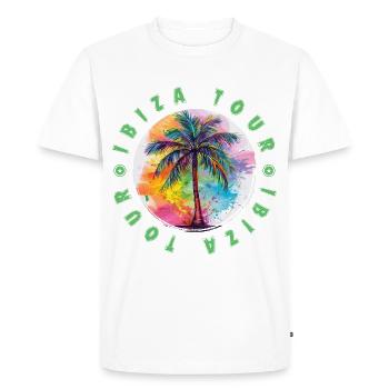 Ibiza Tour Vacances Plame Coloré - T-shirt Premium bio Homme - blanc - Devant - Nico (187cm)
