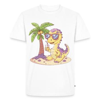 Brontosaure dinosaure d’été - T-shirt Premium bio Homme - blanc - Devant - Nico (187cm)
