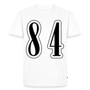 84 Number Symbol - Men's Premium Organic T-Shirt - white - Front - Nico (187cm)