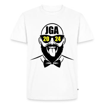 Enterrement de vie de garçon 2024 Enterrement de vie de garçon - T-shirt Premium bio Homme - blanc - Devant - Nico (187cm)