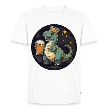 Dinosaure Brontosaure Bière Bande dessinée - T-shirt Premium bio Homme - blanc - Devant - Nico (187cm)